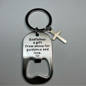 3/$15! NEW Godfather Keychain Gift Bottle Opener Cross